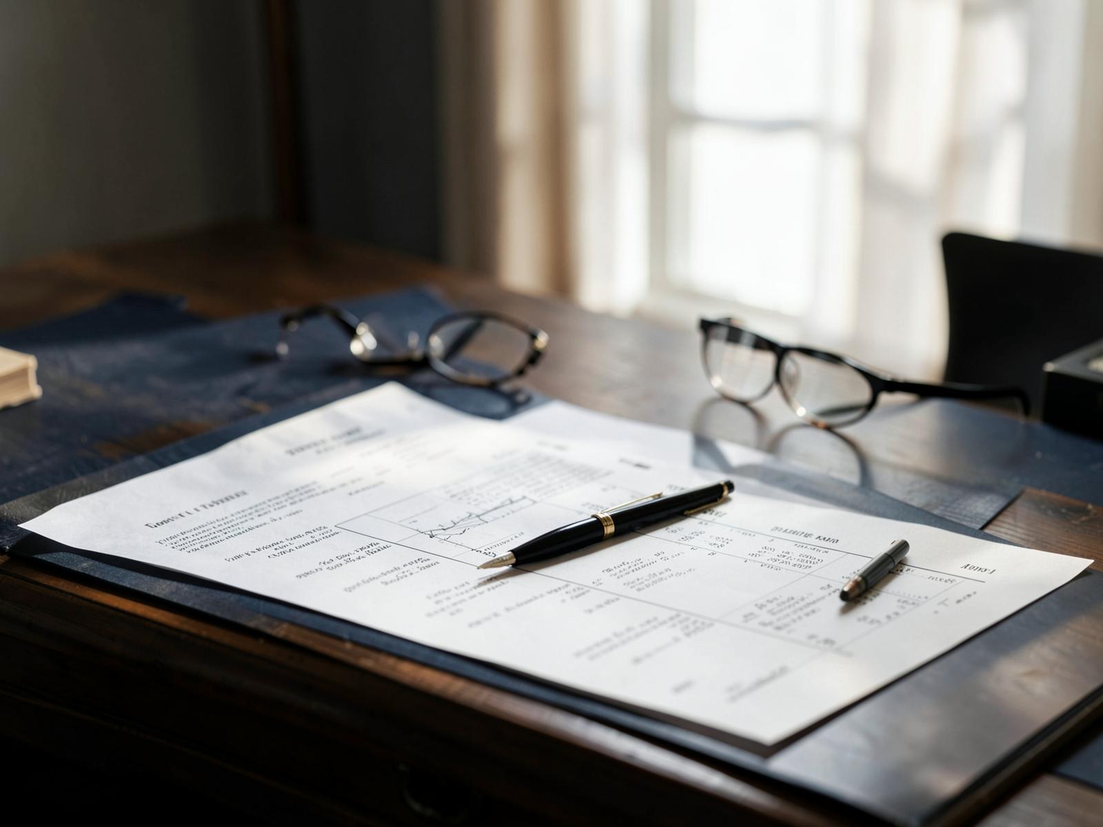Financing documents on a desk